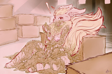 anthro anthrofied barely_visible_genitalia barely_visible_vulva biped breasts eating_feces excessive_feces exclamation_point feces feces_in_mouth female fingering fingering_self fur genitals hair hyper hyper_feces looking_at_viewer masturbation nipples nude pokemorph scatplay shocked sitting smearing solo surprised text vaginal vaginal_masturbation vulva starman_deluxe nintendo pokemon eeveelution flareon generation_1_pokemon mammal pokemon_(species) 2017 english_text signature