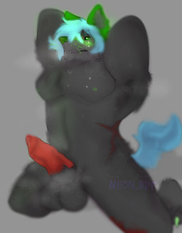 anthro armpit_hair balls blue_hair blue_tail bodily_fluids body_hair burn_scar chin_tuft daddy_kink erect_nipples erection facial_scar facial_tuft fangs flexing flexing_bicep furry_balls genital_fluids genitals glowing glowing_ears glowing_eyes green_ears green_nose hair hands_behind_head hip_scar kneeling male mature_male muscular muscular_male musk nipples pecs penis precum scar small_fangs solo sweat sweatdrop tail teeth tuft vein veiny_penis whiskers m0chibunz toxic_(m0chibunz) canid canine canis mammal wolf