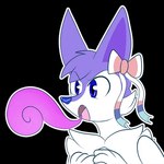 ambiguous_gender angry_eyebrows anthro backdrop big_ears blue_eyes blue_nose bow_ribbon breath_powers cheek_tuft chest_tuft colored_fire elemental_manipulation eyebrow_through_hair eyebrows facial_tuft fire fire_breathing fire_manipulation fur hair head_tuft open_mouth purple_body purple_fire purple_fur shadow simple_background solo telegram_sticker translucent translucent_hair transparent_background tuft white_body white_fur kitsunekotaro nintendo pokemon nino_(nin10dope) braixen canid canine fennec_fox fox generation_6_pokemon hybrid mammal pokemon_(species) shiny_pokemon true_fox 1:1 alpha_channel