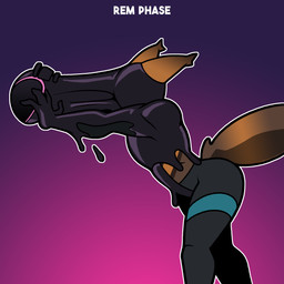 anthro black_latex bound brown_body clothed clothed_anthro clothed_male clothing encasement latex leggings legwear liquid_latex male mask solo struggling tail rem_phase vick_(terikchaos) avian bird owl 2026 hi_res