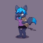 anthro clean_diaper clothed clothing diaper female object_in_mouth pacifier pacifier_in_mouth plushie teddy_bear tired wearing_diaper scuzzyfox absurd_res hi_res