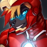 anthro arc_reactor armor blue_eyes cosplay eyewear female glasses machine open_mouth power_armor solo wolfy-nail marvel fleki_(character) iron_man canid canine canis mammal wolf 1:1 2012 bust_portrait digital_media_(artwork) portrait