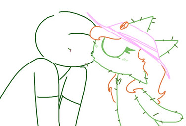 blood bodily_fluids cactus clothing duo female hat headgear headwear kissing male male/female not_furry peace_symbol plant the_weaver monstro_village agua anon elemental_creature flora_fauna human mammal digital_drawing_(artwork) digital_media_(artwork)
