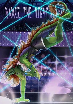 anthro brown_hair clothed clothing competition dance_floor dancing fur glitter glowing grin hair long_hair looking_at_viewer mane neon smile smoke solo stage tail naahva mythology jorden dragon forest_dragon furred_dragon furred_scalie mythological_creature mythological_scalie reptile scalie wingless_dragon absurd_res full-length_portrait hi_res portrait