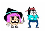 female male yjsnip_ww cartoon_network pizza_tower summer_camp_island max_(sci) susie_mccallister digital_media_(artwork) low_res pixel_(artwork)