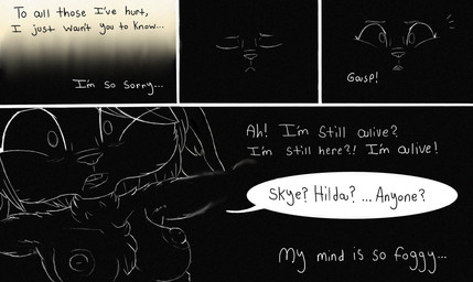 anthro apology black_background breasts buckteeth chest_tuft confusion dark dialogue female gasp inner_monologue nipples obscured_character simple_background sleeping solo speech_bubble teeth text thinking tuft waking_up lerasmel susie_(lerasmel) lagomorph leporid mammal rabbit comic digital_drawing_(artwork) digital_media_(artwork) english_text hi_res