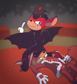 anthro anus backsack balls balls_on_face black_hair bodily_fluids bottomless brown_body brown_fur buckteeth butt clothed clothing cum duo erection facesitting footwear foreskin fur genital_fluids genitals gloves hair handwear humanoid_genitalia humanoid_penis jacket looking_back male male/male masturbation orgasm partially_clothed penile penile_masturbation penis perineum red_body red_fur shoes sitting_on_another smile smirk teeth topwear wings argon_vile acclaim aero_the_acro-bat_(series) zero_the_kamikaze_squirrel aero_the_acro-bat zero_the_kamikaze_squirrel_(character) bat mammal rodent sciurid tree_squirrel hi_res