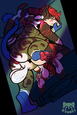 anal anal_penetration anthro anthro_on_anthro anthro_penetrated anthro_penetrating anthro_penetrating_anthro anus backsack ball_tuft balls big_balls biped duo erection genitals licking male male/male male_anthro male_penetrated male_penetrating male_penetrating_male paws penetration penile penile_penetration penis penis_in_ass puffy_anus sex tail tongue tuft kyawei aquatic felid fish hybrid mammal pantherine sergal shark tiger 2025 2:3 absurd_res hi_res