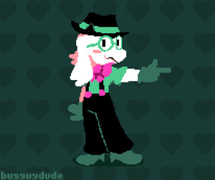 2_horns animated_gif anthro bent_over black_body black_bottomwear black_clothing black_eyes black_fur black_hat black_headwear black_pants black_tie_(suit) blush blush_stickers bottomwear bow_tie butt clothing eyewear fedora femboy finger_gun food footwear front_view fruit fur gesture glasses glistening glistening_butt gloves green_clothing green_shirt green_topwear hand_gesture hands_behind_back handwear hat head_tuft headgear headwear heart_pattern horn humor long_ears looking_at_viewer looking_back male nurse_clothing nurse_hat nurse_headwear overalls pants pattern_background peach_(fruit) plant pose presenting presenting_hindquarters round_glasses scarf shirt shoes simple_background smile solo suit tail text topwear tuft wearing_glasses white_body white_eyes white_fur wizard_hat wizard_robe bugguydude deltarune undertale_(series) ralsei bovid caprine goat mammal 2025 animated artist_name digital_media_(artwork) hi_res pixel_(artwork) short_playtime slideshow