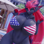 american_flag american_flag_bikini anthro anthrofied bedroom_eyes big_breasts bikini bouncing_breasts breast_focus breasts clothed clothing curvy_figure day detailed_background female flag flag_bikini flag_clothing flag_print flag_swimwear fur hair half-closed_eyes huge_breasts huge_thighs looking_at_viewer music narrowed_eyes outside pokemorph print_bikini print_clothing print_swimwear seductive shaking_breasts solo sound_effects swimwear thick_thighs two-piece_swimsuit united_states_of_america voluptuous wide_hips bom39 dividebyezer0 rema_(artist) calm_down_(rema_song) nintendo pokemon zoroark_(bom39) generation_5_pokemon pokemon_(species) zoroark 1:1 3d_(artwork) 3d_animation animated digital_media_(artwork) short_playtime sound webm