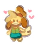 accessory anthro blouse bottomwear chibi clothing female hair_accessory heart_symbol skirt solo string_bow topwear vest panken animal_crossing nintendo isabelle_(animal_crossing) canid canine canis domestic_dog mammal shih_tzu toy_dog low_res thumbnail