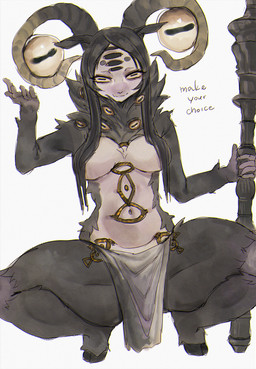 anthro breasts brown_body brown_fur convenient_censorship female fur hair hair_covering_breasts hooves horizontal_pupils looking_at_viewer multi_eye pupils simple_background solo spread_legs spreading white_background white_body yellow_sclera yabeweny elden_ring elden_ring_nightreign fromsoftware libra_creature_of_night bovid caprine caprine_demon demon goat goat_demon mammal 2025 digital_media_(artwork) hi_res