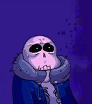 animated_skeleton blue_background bone male nearshotarts not_furry sans_(undertale) simple_background skeleton undead undertale undertale_(series)