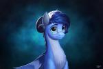 blue_body blue_eyes blue_fur blue_hair curved_horn equid equine fan_character feathered_wings feathers female feral fur hair hasbro hi_res horn hybrid l1nkoln mammal my_little_pony mythological_creature mythological_equine mythology pegasus smile solo wings