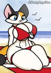 anthro big_breasts breasts clothing female fur solo bunnyangelbun mochi_(bunnyangelbun) domestic_cat felid feline felis mammal 2023 digital_drawing_(artwork) digital_media_(artwork)