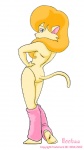 anthro biped butt clothing female footless_socks footwear hand_on_hip knee_highs knee_socks legwear looking_at_viewer nude pink_clothing pink_footwear pink_legwear pink_socks pose socks solo standing tail thin_tail boobaa heathcliff_and_the_catillac_cats cleo_catillac domestic_cat felid feline felis mammal 2002 digital_media_(artwork)