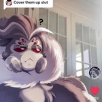 6_eyes :< anthro arm_tuft black_text cheek_tuft chest_tuft countershade_face countershade_torso countershading dipstick_pedipalps empty_eyes facial_tuft fangs fluffy fluffy_mane fur glistening glistening_eyes grey_body grey_countershading grey_fur grey_hair grey_markings hair highlights_(coloring) insult lidded_eyes male mane markings multi_eye muscular muscular_anthro muscular_male no_sclera noseless pedipalps photo_background profanity question_mark red_eyes red_heart shoulder_tuft solo teeth text tuft white_body white_countershading white_fur white_highlights white_mane window toxicsoul77 cover_them_up_slut star_wars tiktok siege_(toxicsoul77) alien arachnid arthropod harch spider 2022 absurd_res digital_media_(artwork) digital_painting_(artwork) draw_over english_text hi_res meme photography_(artwork) shaded