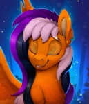 black_hair blinking blue_eyes ear_piercing female feral fur hair orange_body orange_fur piercing purple_hair smile solo white_hair wings rodrigues404 hasbro my_little_pony mythology equid equine mammal mythological_creature mythological_equine pegasus animated short_playtime