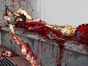 anthro blood bodily_fluids crystal death female fetter forced gore gore_focus nude pain saw snuff solo tattoo tools drmax jeffusherb crystal_(colegamer21) felid feline mammal serval 4:3 digital_media_(artwork) pixel_(artwork)