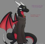 blade_tail clothing dialogue female feral horn jewelry multi_horn necklace offscreen_character simple_background solo sweater tail text topwear wings apollyondragon activision mythology spyro_the_dragon cynder dragon mythological_creature mythological_scalie scalie 2024 digital_drawing_(artwork) digital_media_(artwork) signature