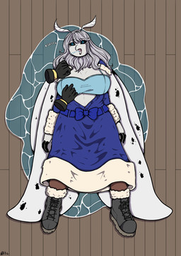 anthro big_breasts breasts female solo waking_up wet natt333 fan_character arthropod insect lepidopteran moth hi_res
