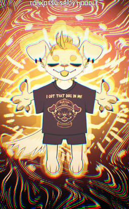 anthro ascending chibi floating hair male messy_hair pawpads solo tail tonkotsu_spicy_noodle tonko_(tonkotsu_spicy_noodle) bird_dog canid canine canis domestic_dog golden_retriever hunting_dog mammal retriever hi_res
