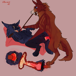 anatomically_correct anatomically_correct_genitalia anatomically_correct_penis anatomically_correct_vulva animal_genitalia animal_penis animal_vulva belt black_body black_fur blue_eyes bodily_fluids canine_genitalia canine_penis canine_vulva close-up collar cum cum_in_mouth cum_in_vagina cum_inside duo female female_penetrated feral feral_on_feral feral_penetrated feral_penetrating feral_penetrating_feral from_front_position fur genital_fluids genitals internal knot knotted_penis knotting leash leash_pull leashed_collar lying male male/female male_penetrating male_penetrating_female messy missionary_position on_back penetration penile penile_penetration penis penis_in_vagina red_body red_eyes red_fur sex uterus vaginal vaginal_penetration vulva zeniarmr canid canine canis domestic_dog fox mammal 1:1 hi_res