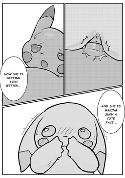 black_eyes blush comic_panel duo female feral genitals looking_at_viewer male male/female open_mouth penis simple_background text vulva ganghandog nintendo pokemon pokemon_pokopia peakychu generation_1_pokemon pikachu pokemon_(species) comic comic_sans english_text hi_res monochrome
