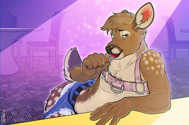 anthro candy dessert flirting food harness hookup jasperbuck lollipop male pg solo suggestive thirsty themutt deer mammal hi_res