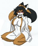 anthro big_breasts blush breasts female small_waist solo pace-maker fan_character maxine_boulevard canid canine fox mammal hi_res widescreen