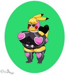 anthro armwear big_breasts boots breasts clothing cosplay_pikachu_(costume) female footwear holding_belly huge_breasts knee_pads legwear logo looking_at_belly onesie padded_gloves pregnant pregnant_anthro pregnant_female shoes short_stack solo thick_thighs thigh_highs ori-doggo nintendo pokemon cosplay_pikachu_(character) pikachu_libre volta_(ori-doggo) generation_1_pokemon pikachu pokemon_(species) absurd_res hi_res