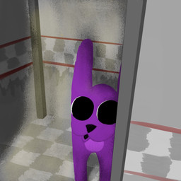 ambiguous_gender anthro checkered checkered_background checkered_floor looking_at_viewer machine open_mouth pattern_background purple_body simple_background solo toony wide_eyed gglloooopp five_nights_at_freddy's scottgames bonnie_(fnaf) lagomorph leporid mammal rabbit robot 1:1 2020 digital_media_(artwork) hi_res reaction_image