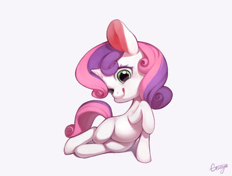 female feral green_eyes hair horn long_hair multicolored_hair simple_background solo tongue ciciya friendship_is_magic hasbro my_little_pony mythology sweetie_belle_(mlp) equid equine mammal mythological_creature mythological_equine unicorn 2015 signature
