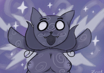 anthro blush breasts confusion electricity female happy lightning magic nipples nude small_breasts smile solo sparks surprised wide_eyed zenkart mewgenics lucy_(mewgenics) domestic_cat felid feline felis mammal digital_media_(artwork) hi_res