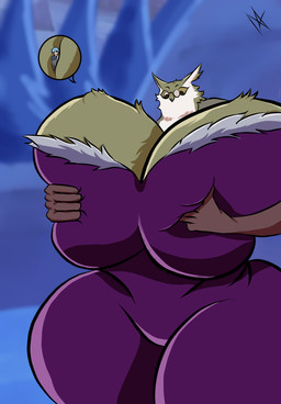 anthro blue_hair breast_squeeze breast_squish breasts clothing detailed_background dress eyewear female glasses grey_body hair looking_down male micro micro_between_breasts plant purple_clothing snow squeezing squish tight_clothing tight_dress tree wearing_glasses white_body nanobros1 unicorn_overlord vanillaware alain_(unicorn_overlord) ramona_(unicorn_overlord) animal_humanoid avian avian_humanoid bird bird_humanoid human humanoid mammal owl owl_humanoid wereowl absurd_res hi_res signature