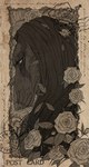 art_nouveau flower fur hair plant post_mark postcard rose_(flower) solo text blacknemera canid canine mammal digital_media_(artwork) english_text headshot_portrait hi_res portrait