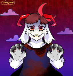 anthro blood bodily_fluids claws clothing cloud fangs horn moon solo teeth bardo_en_krisis bovid caprine goat mammal vampire clip_studio_paint_(artwork) digital_media_(artwork) hi_res