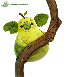 ambiguous_gender beady_eyes black_eyes branch claws feral food fruit humor leaf pear plant pun simple_background smile solo text tree visual_pun white_background wood piper_thibodeau elemental_creature flora_fauna food_creature koala living_fruit mammal marsupial vombatiform digital_media_(artwork) digital_painting_(artwork) painting_(artwork) url