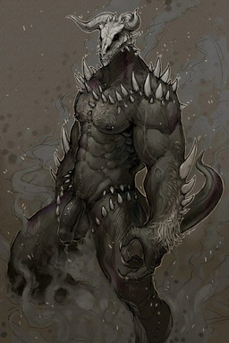 abs athletic balls biceps big_muscles big_penis black_body black_nipples black_penis black_skin bodily_fluids bone flaccid foreskin frenum_ladder frenum_piercing genital_fluids genital_piercing genitals glans horn humanoid_genitalia humanoid_penis ladder_piercing looking_at_viewer male muscular muscular_male nipple_piercing nipples nude partially_retracted_foreskin pecs penis penis_piercing piercing precum skull skull_head solo spikes standing vein pockyrumz dark_souls diarmaidhutchence fromsoftware levi_(diarmaidhutchence) capra_demon demon 2014