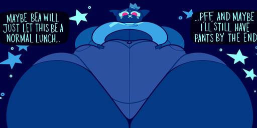 anthro belly big_belly big_breasts breasts dialogue female hands_on_hips huge_thighs looking_down low-angle_view overweight overweight_anthro overweight_female perspective solo star talking_to_self text thick_thighs under_boob worm's-eye_view puntthepoodle night_in_the_woods mae_borowski domestic_cat felid feline felis mammal absurd_res digital_media_(artwork) english_text hi_res
