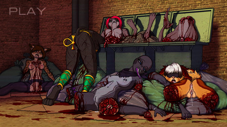 4_missing_limbs after_sex amputee anthro anus areola bag bent_over bisected black_body black_fur blindfold blood blood_from_mouth blood_in_mouth blood_puddle bodily_fluids breasts butt camera_view clitoral_hood clitoris clothed clothing corpse cum cum_from_mouth cum_from_vagina cum_in_ass cum_in_mouth cum_in_vagina cum_inside death decapitation disability dismemberment execution feet female female_death fur genital_fluids genitals gore gore_focus group guts hair intestines leaking_cum legwear lying male neckwear neckwear_only nipple_piercing nipples nude object_in_ass object_penetration on_back open_mouth organs pantyhose piercing quadruple_amputee severed_arm severed_body_part severed_head severed_leg severed_limb severed_tail snuff spread_legs spreading tail teeth toes tongue tongue_out topless topless_female topless_male torn_clothing torn_legwear torn_pantyhose trash_bag vulva conquistabear anubian_jackal aquatic canid canine canis felid feline fish fox jackal lynx mammal shark wolf digital_media_(artwork)