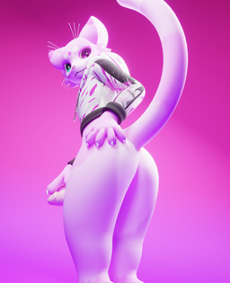 anthro barely_visible_genitalia barely_visible_penis bottomless butt cheek_tuft claws clothed clothing facial_tuft fur genitals glans hand_on_butt heterochromia hoodie hoodie_only humanoid_genitalia humanoid_penis looking_at_viewer looking_back looking_down male markings penis pink_background pink_body pink_fur pink_glans pink_penis raised_tail simple_background smile solo tail tail_markings topwear topwear_only tuft whiskers luramoth felura domestic_cat felid feline felis mammal mayu_(azuki) 3d_(artwork) absurd_res digital_media_(artwork) hi_res nonbinary_(lore)