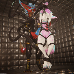 anal anal_penetration animal_genitalia animal_penis ankh anthro anthro_on_anthro armwear balls bdsm biped black_body black_boots black_clothing black_footwear black_fur black_latex blue_body blue_fur blue_penis bondage boots bound canine_genitalia canine_penis claws clothed clothing depth_of_field dominant duo erection feet footwear fur genitals glistening glistening_body grey_body grey_fur hair hindpaw inside knot latex latex_armwear latex_clothing latex_legwear latex_skinsuit legwear male male/male multicolored_body nude open_mouth oral oral_penetration padded_room paws penetration penis pink_body pink_fur red_body red_fur reflection sex shoes skinsuit slim slim_anthro slim_male slim_sub smile standing submissive submissive_male suspended_via_tentacles suspension tail tentacle_in_ass tentacle_in_mouth tentacle_in_penis tentacle_in_urethra tentacle_penetration tentacle_sex tentacles tight_clothing urethral urethral_penetration white_body white_fur dragonplayer calveyan isaacjexo canid canine canis deity fox hybrid jex mammal rexouium 1:1 3d_(artwork) absurd_res blender_(artwork) blender_cycles_(artwork) digital_media_(artwork) hi_res