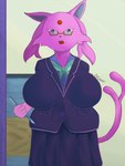 big_breasts breasts eeveelution espeon female generation_2_pokemon hi_res humanoid kiryusoumori nintendo pokemon pokemon_(species) solo