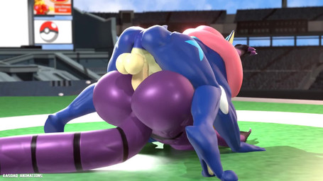anthro anthro_on_anthro anthro_penetrated anthro_penetrating anthro_penetrating_anthro anthrofied backsack balls big_butt blue_body bouncing_balls bouncing_butt butt butt_size_difference camera_shake competition dominant dominant_anthro dominant_male duo female female_penetrated fighting_ring from_front_position genitals huge_butt humanoid_genitalia humanoid_penis interspecies male male/female male_penetrating male_penetrating_female mating_press nude penetration penis pokemon_stadium_(super_smash_bros.) pokemorph public public_sex sex sexual_competition sexual_fight submissive submissive_anthro submissive_female tail three-quarter_view tongue tongue_out vein veiny_penis kasdaq idsaybucketsofart_(modeler) reptilligator_(modeler) nintendo pokemon arbok generation_1_pokemon generation_6_pokemon greninja pokemon_(species) 16:9 3d_(artwork) 3d_animation animated digital_media_(artwork) hi_res high_framerate no_sound short_playtime video widescreen