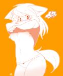 anthro blush breasts clothed clothing embarrassed exclamation_point female fur hair interrobang kemono looking_at_viewer panties question_mark simple_background solo text under_boob underwear undressing gut0002 domestic_cat felid feline felis mammal 2015