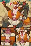 2022 4_fingers 4_toes abdominal_bulge adventure_fox_(seibrxan) anal anal_penetration animal_genitalia animal_penis anthro anthro_on_anthro anthro_penetrated anthro_penetrating anthro_penetrating_anthro anthro_penetrating_male anthrofied ball_size_difference balls bite bodily_fluids canid canine canine_genitalia canine_penis canis chain chair_position cheek_tuft claws comic countershading crossover dialogue digital_media_(artwork) dipstick_tail duo eyes_closed facial_tuft feet fingers fox from_behind_position genital_fluids genitals heart_symbol hi_res knot knot_sitting link_(wolf_form) male male/male male_penetrated male_penetrating male_penetrating_anthro male_penetrating_male mammal markings nintendo nude open_mouth outside_panel pawpads paws penetration penile penile_penetration penis penis_in_ass penis_size_difference pictographics scarf seibear sex shoulder_bite size_difference smaller_penetrated tail tail_markings the_legend_of_zelda toe_claws toes tongue tongue_out tuft wolf