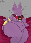 anthro balls belly flaccid genitals male moobs mostly_nude navel nipples overweight overweight_anthro overweight_male penis purple_body solo yellow_eyes aspirantpill dragon_ball dragon_ball_super champa alien domestic_cat felid feline felis mammal hi_res