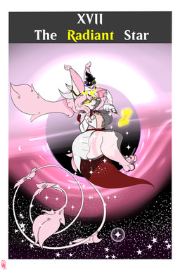 anthro barefoot barely_visible_genitalia barely_visible_vulva biped black_hole bodily_fluids clothed clothing cum dress fangs feet female female_anthro floating genital_fluids genitals hair long_hair loose_feather no_underwear partial_nudity pink_body plump_lower_lip ponytail quill short_stack space spiral tarot teeth thick_thighs unusual_bodily_fluids unusual_cum unusual_genital_fluids vulva yellow_eyes succubusbnny cil_blissloom_(succubusbnny) kan'vi 2:3 absurd_res hi_res