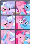 absurd_res aloe_(mlp) blue_body blue_hair blush cloud_chaser_(mlp) comic dialogue earth_pony english_text equid equine female female/female feral french_kissing friendship_is_magic hair hasbro hi_res horse indirect_incest_(lore) kissing licking lotus_(mlp) mammal my_little_pony mythological_creature mythological_equine mythology pegasus pink_body pink_hair pinkie_pie_(mlp) pony purple_body pyruvate text tongue tongue_out wings